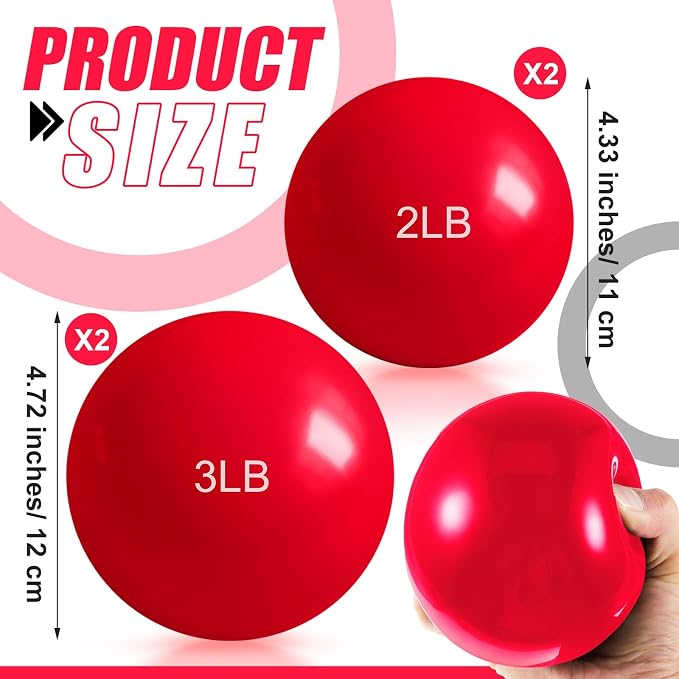 Halloscume 1 lb 2lb 3lb 4lb 5lb Weighted Toning Balls for Exercise, Innovations Soft Medicine Balls for Exercise, Pilates, Yoga, Balance, Flexibility
