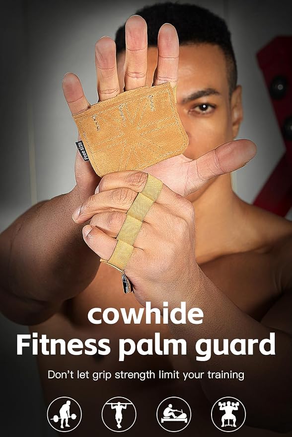 SUJAYU Leather Weight Lifting Gloves, Lifting Grips Weightlifting Gloves for Men Women, Weight Glove Gym Glove for Weightlifting Deadlift Exercise Pull-up