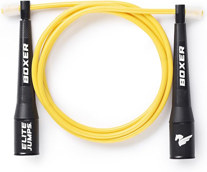 EliteSRS 10 Foot Outdoor Rated 5Mm Pvc, Boxer Jump Rope 3.0 with Smooth Action Polymer Handles and Ergonomic Slip-Resistant Dimpled Grips | Professional boxing rope. Smooth-action handles with slip-resistant grips. Fitness and cardio.