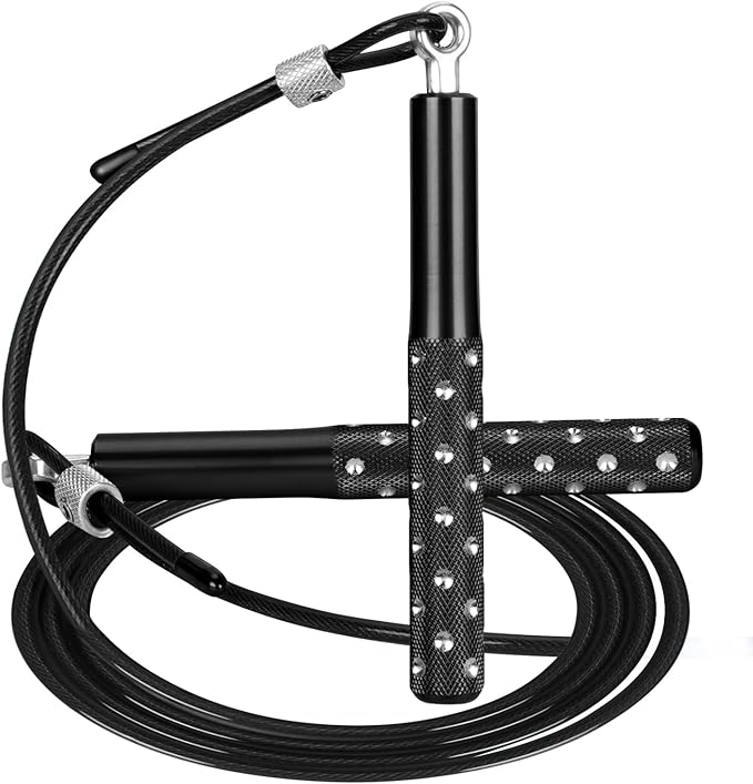 Jump Rope, Wastou Speed Jumping Rope for Training Fitness Exercise, Adjustable Adults Workout Skipping Rope for Men, Women, Kids, Girls