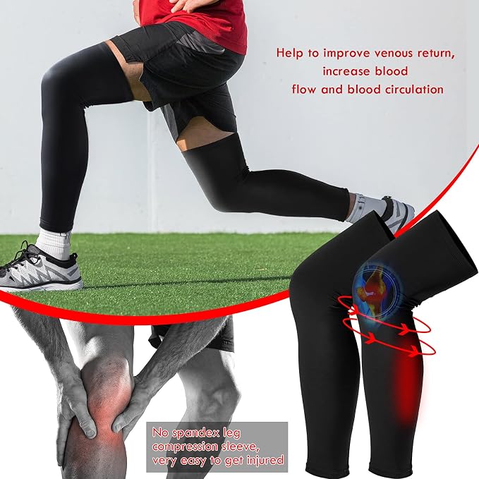 Tatuo Leg Sleeves Compression Long Knee Sleeve UV Protect for Men Women Sport Basketball Football