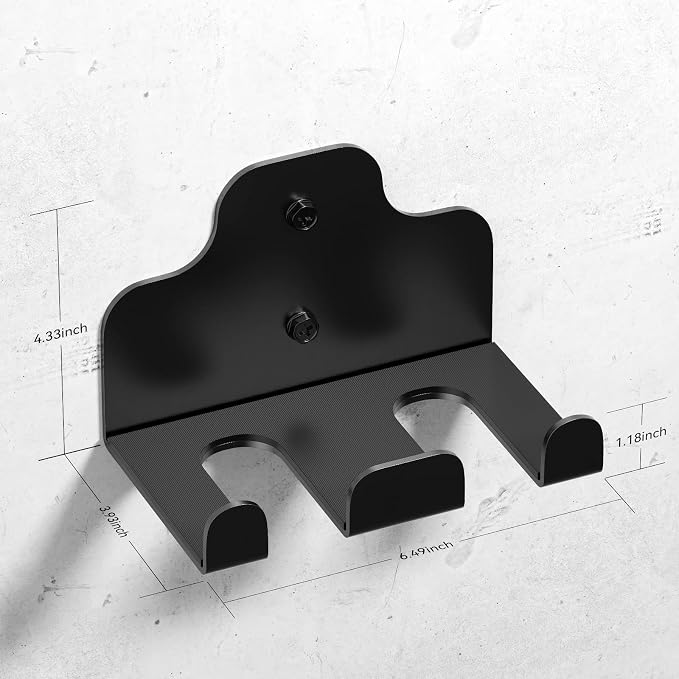 JNIHEEP Olympic Barbell Hanger,Garage Gym Bar Wall Rack,Vertical Barbell Mount Rack,Black Powder Coated,Space Saving Commercial or Home Gym Accessory,Holds Under 33mm Bar Size