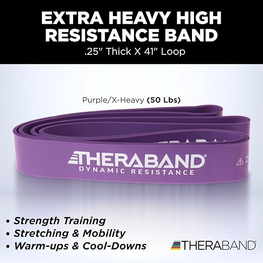 THERABAND Resistance Band Loop, Exercise, Workout, Physical Therapy, Purple | Elastic resistance band for exercise, strength training, stretching and physical therapy