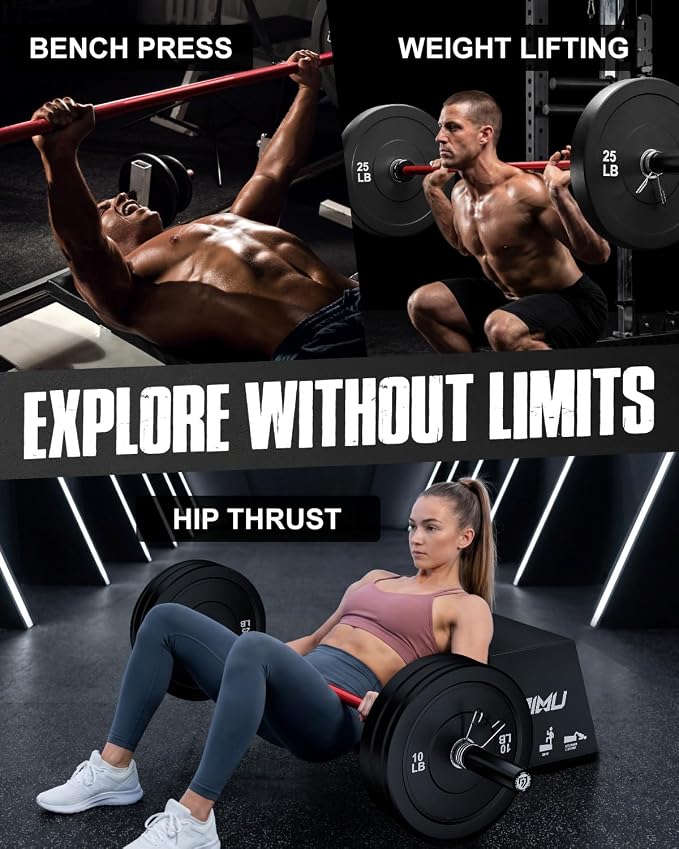 PB01 7FT Olympic Barbell, Weight Bar with Knurled Grip for Squats, Deadlifts, Weightlifting, Strength Training, Bench Press, Fits 2-inch Standard Weight Plates, 1500LB Capacity