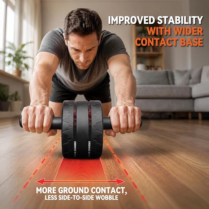 VINSGUIR Ab Roller Wheel, Abs & Core Workout Equipment for Home Gym with Knee Pad Accessories, Abdominal Wheel for Full-body Strength Training
