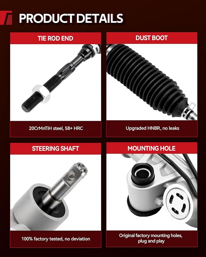 Torchbeam Power Steering Rack & Pinion Assembly Fit for 2002 2003 2004 2005 Liberty, Hydraulic System Steering, Replaces OEM 22-362