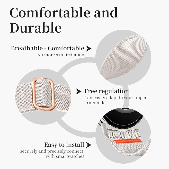 Sport Ankle/Arm Band Compatibel with Google Pixel Watch 1/2/3 4 (41mm) Google Pixel Watch 4 3 （45mm）,Elastic Nylon Arm Bands for Google Watch Men/Women