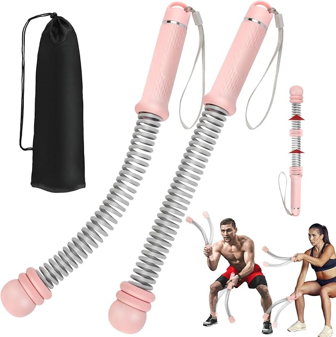 2PCS Portable Ropeless Battle Ropes with Adjustable Weight Rings | Cordless Battle Rope for Home Gym, HIIT Workout, Low-Impact Cardio, Strength Training, Fitness Equipment for Women & Men