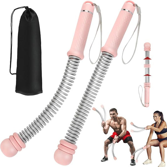 2PCS Portable Ropeless Battle Ropes with Adjustable Weight Rings | Cordless Battle Rope for Home Gym, HIIT Workout, Low-Impact Cardio, Strength Training, Fitness Equipment for Women & Men