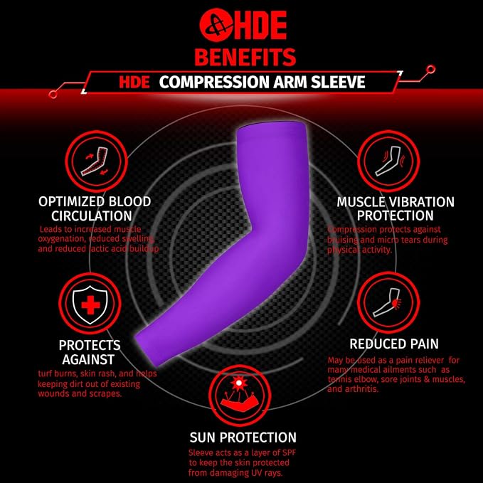 HDE Arm Compression Sleeves for Kids Basketball Shooting Sleeve Youth Sports Cooling Sun Protection Football Baseball 1 Pair