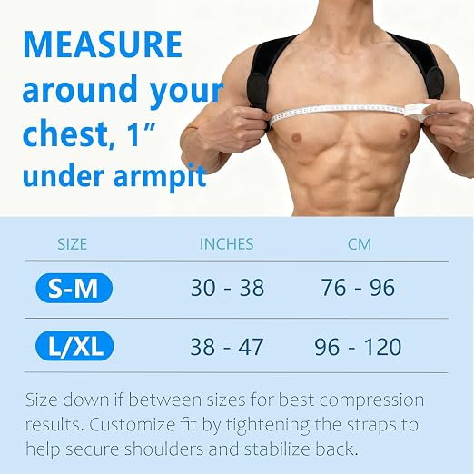 Posture Corrector for Women Men, Copper Upper Back Brace, Back Straightener Support Correcting Hunchback and Bad Posture, Back Pain Relief for Neck, Shoulder, Clavicle, Black, S/M