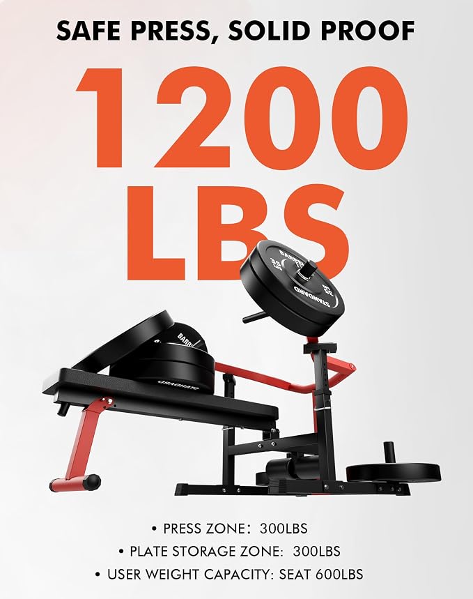 GMWD Chest Press Machine, Bench Press Machine with Independent Converging Arms, Adjustable Flat Incline Bench for Chest, AB Workouts, Shoulder Home Gym Equipment