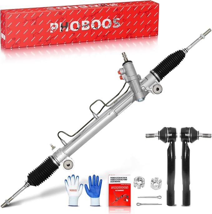 PHOBOOS Hydraulic Power Steering Rack and Pinion Assembly Compatible with Lexus ES300/ES330 & Toyota Camry/Solara, with Outer Tie Rod Ends, 2002-2006, Ref. 26-2606, ES80602