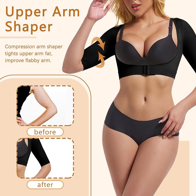 ONEW Upper Arm Shaper Compression Sleeves For Women Post Surgery Slimming Posture Corrector Tops Shapewear