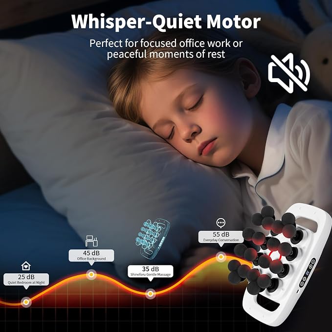 20-Head Massage Gun, 30 Intensity Levels 3 Modes, Deep Tissue Massager with 50KG Force & Noise-Free Motor for Neck Back Legs Shoulders, Portable for Full Body Muscle Recovery
