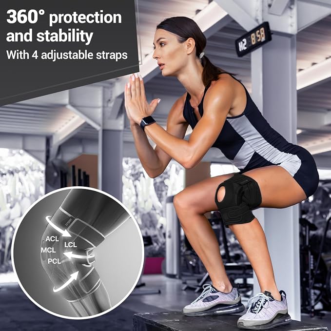 DR. BRACE ELITE Knee Brace with Side Stabilizers & Patella Gel Pads for Maximum Knee Pain Support and fast recovery for men and women-Please Check How To Size Video (Pluto, Medium)