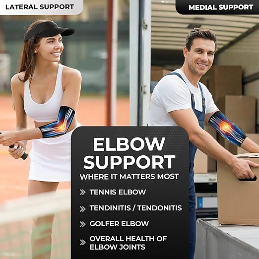 DR. BRACE® Elite Elbow Brace Support with Removable Strap for Women & Men, Pain Relief for Tendonitis, Arthritis, Golfer's & Tennis Elbow Treatment, Elbow Sleeve for Workouts Weightlifting (Black-White, Small)