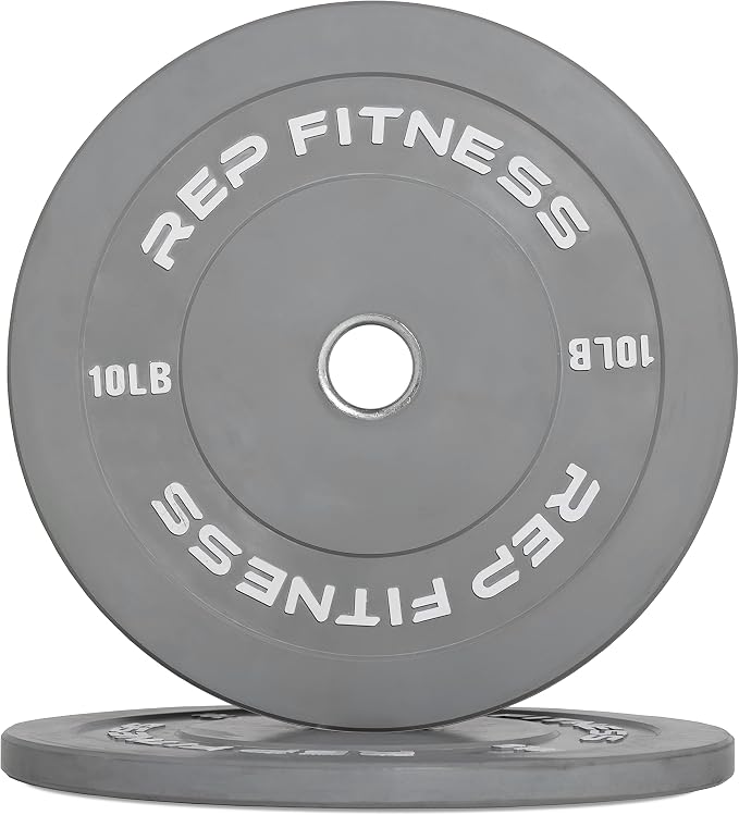 REP Color Bumper Plates LB Olympic Barbell Weights – Rubber Training Discs for Home Gym Strength Lifting, Low Bounce Durable, Weight Pairs & Sets 10 15 25 35 45 Pound Options