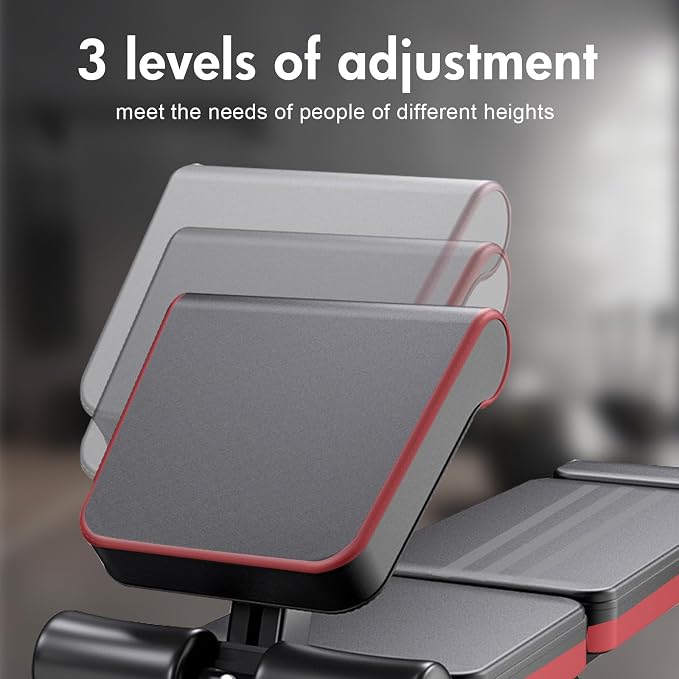 ALSO GO Adjustable Weight Bench, Workout Benches with Leg Extension, Foldable Incline Decline Bench Press, Roman Chair, Full Body Strength Training Equipment for Home Gym