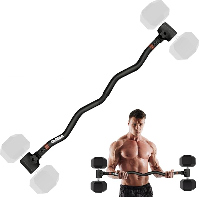 Dumbbells to Barbell Converter Set, Adjustable Weights, 200 lb Capacity, Steel Clamp, Home Gym