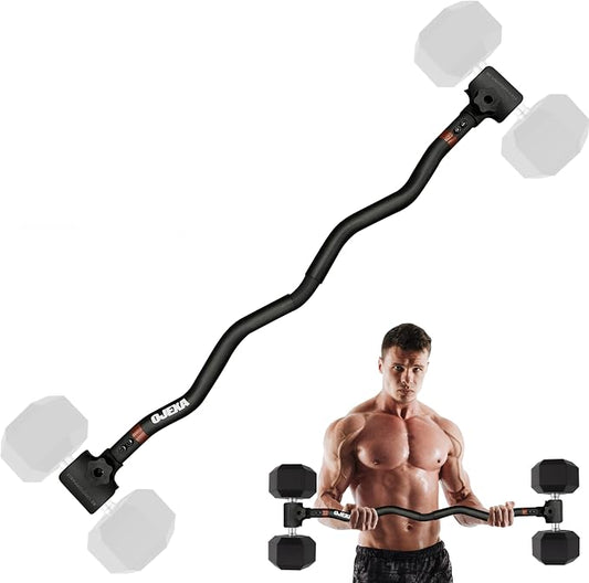 Dumbbells to Barbell Converter Set, Adjustable Weights, 200 lb Capacity, Steel Clamp, Home Gym