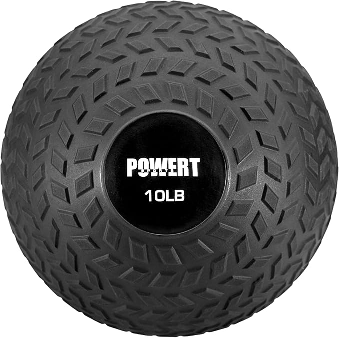 POWERT Slam Ball Weighted Ball Core Muscle Cardio Workout |Easy to Grip Tread & Heavy Duty Durable Rubber Shell