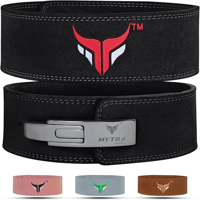Mytra Fusion Weight Lifting Belt for Men and Women Gym Belt 10MM Thick and 4" wide 100% Genuine Leather Workout Belt for Weightlifting, Powerlifting, Gym, Training and Bodybuilding