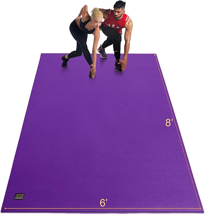 GXMMAT Extra Large Exercise Mat 16'x6'/12'x6'/10'x6'/8'x6'(7mm), Extra Wide Workout Mats for Home Gym Flooring, Non-Slip Thick Durable Cardio Mat for MMA,Plyo,Jump Rope,Weights,Fitness,Shoe-Friendly