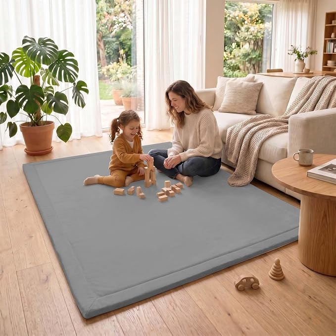 1.3" Thick Baby Play Mat for Floor,39x59 Memory Foam Tummy Time Mat | Ultra Soft Playmat for Baby,Tummy Time Foam Mats,Cushioned for Infant,Kids and Toddler Crawling,Easy Care