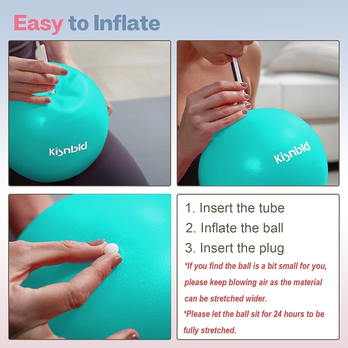 kisnbld Small Exercise Ball, 9 Inch Mini Pilates Ball, Anti Burst and Slip Resistant Mini Yoga Ball for Stability, Fitness, Physical Therapy, Stretching & Core Strength Workout at Home Gym & Office