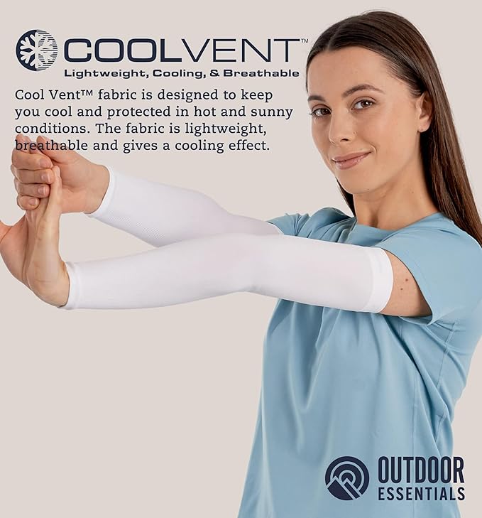 OutdoorEssentials UV Sun Sleeves for Men & Women, Cooling Arm Sleeves UPF 50+ | Golf, Tattoo Cover Up, Sun Protection