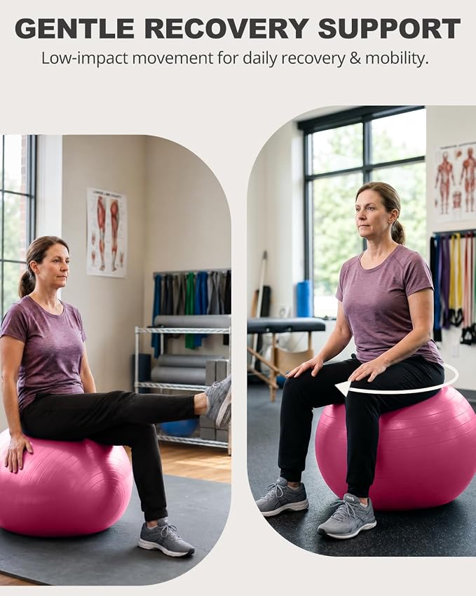 Trideer Yoga Ball for Exercise, Pilates, Core & Balance Training, Stability Ball for Pregnancy & Birthing Prep, Physical Therapy, Daily Stretching, Office Chair for Active Sitting, Quick Pump Included