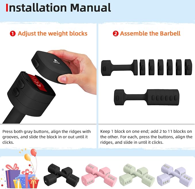 Abahub 2 in 1 Kettlebell & Dumbbell Set, Adjustable Dumbbell for Home Gym | Dumbbell with Kettlebell Converter Set of 2, Full Body Workout Kettlebell for Women