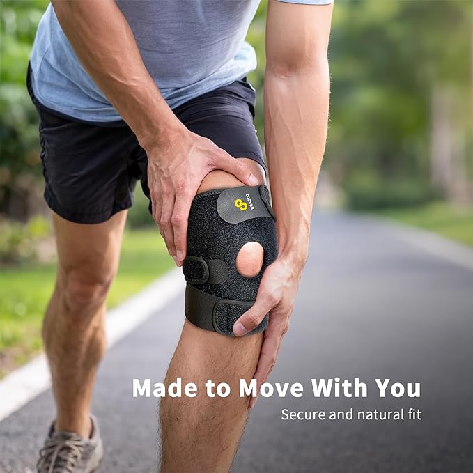 Bracoo Knee Support Brace for Men Women, Adjustable Compression Sleeve Wrap Patellar Pad Tendon - Arthritis Pain, meniscus tear, Injury Recovery, Running, Workout, KS10
