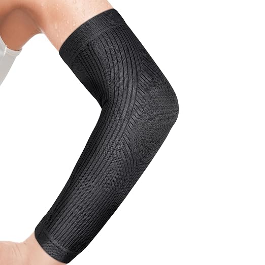Elbow Compression Sleeve, Snug Fit, Full Arm Coverage, Small | Soft Breathable Tennis & Golfers Elbow Brace for All Day Comfort, Full Arm Coverage for Complete Support