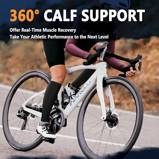 CTHH Calf Compression Sleeve for Men & Women Footless Compression Socks | 3 Pairs Graduated Compression Leg Sleeve Support for Shin Splints Pain Relief Running Flying Cycling Fitness Nurse