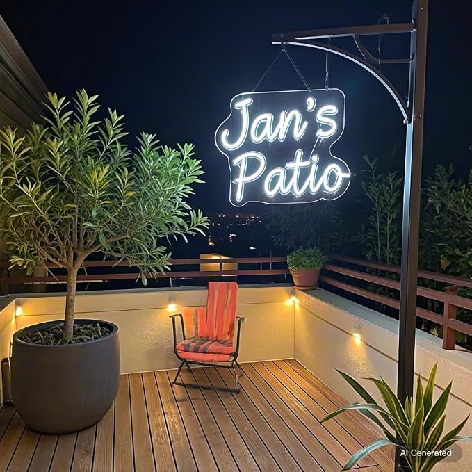 Large Outdoor Waterproof Neon Sign for Patio, Remote Custom Outdoor Led sign Waterproof IP67 for Wall Decor, Personalized Light up Sign for Patio Backyard Pool Business Salon Backdrop Party Restaurant