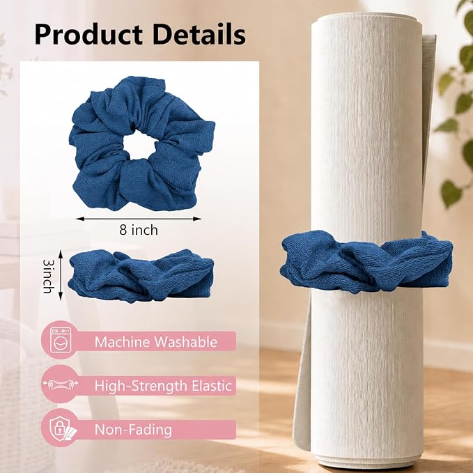Yoga Mat Scrunchie Yoga Mat Strap Carrier Pilates Mat Holder | Holds Your Yoga Mat in Style, Adjustable & Stretchy Yoga Mat Band, Fits Most Standard Yoga Mats (mat not included),Yoga Gifts