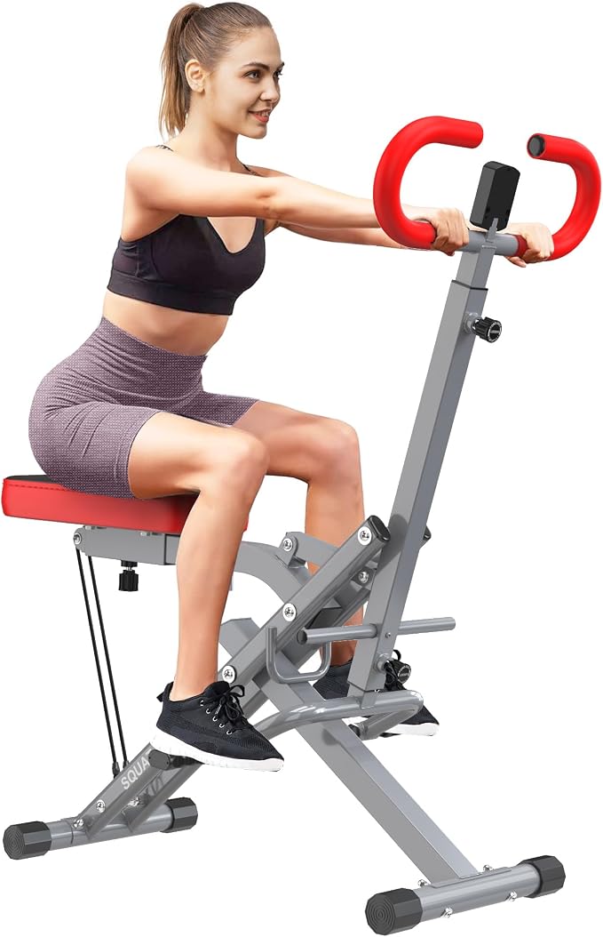 SogesPower Squat Machine for Home Gym, with Adjustable Resistance | Squat Rowing Machine with Optional Full Motion, Squat Assist Trainer for Glutes & Legs Workout, Space-saving,330lbs