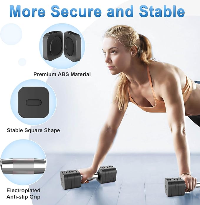 Hezeyferg 30.8LB Adjustable Dumbbell Set, Hand Weights Set for Home Gym | Each Adjustable Weight Dumbbell with 6 Levels 4.4/6.6/8.8/11/13.2/15.4lb, for Women/Men Full Body Workout