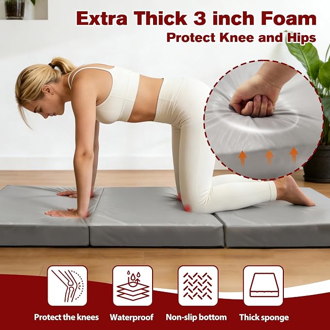 3 Inch Thick Yoga Mat 72 * 32 * 3 inch Extra Thick Exercise Mats Non-Slip Workout Mat for Pilates, Fitness, Gym, Stretching