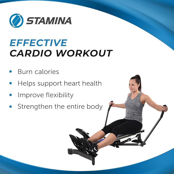 Stamina BodyTrac Glider Exercise Rowing Machine | Compact rowing machine for low-impact cardio training at home