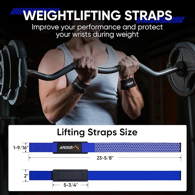Weight Lifting Straps for Weightlifting, Lifting Wrist Straps Gym, Deadlift Strap, Anti Slip Silicone Weightlifting Strap Men Women Powerlifting, Strength Training