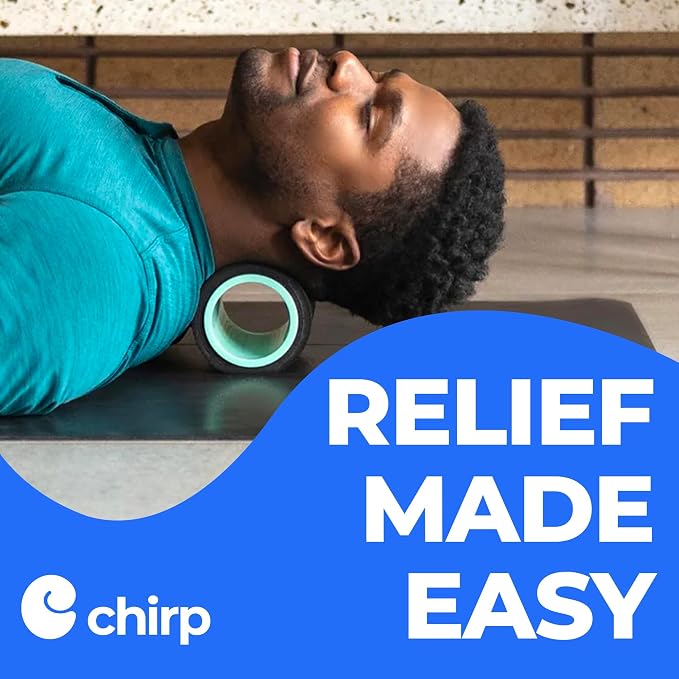 Chirp Wheel+ Foam Roller, Back & Neck Pain Relief, Mint 4-Inch | Focus Neck and Back Roller, Foam Roller for Tension Headaches, Trigger Point and Pressure Point Massage, 4 Inch