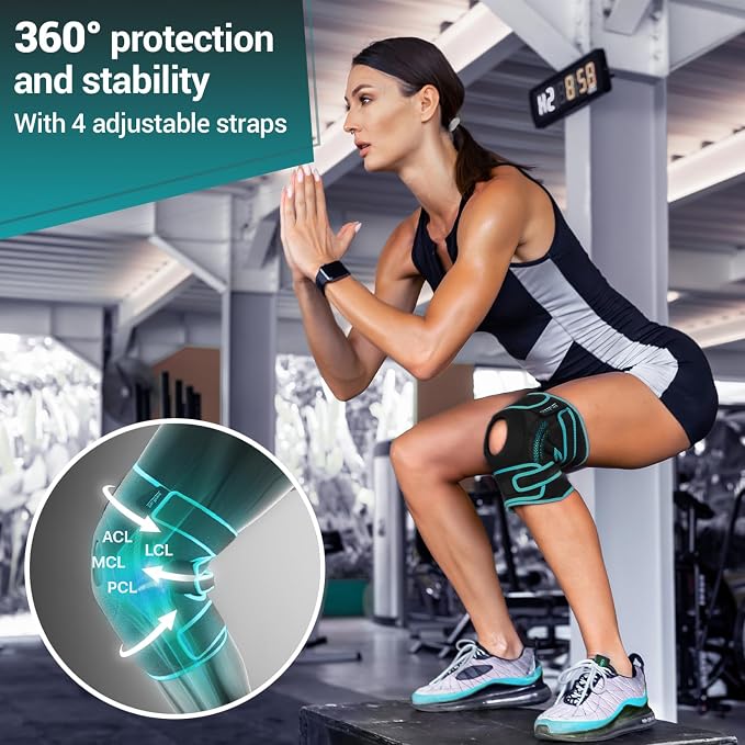 DR. BRACE ELITE Knee Brace with Side Stabilizers & Patella Gel Pads for Maximum Knee Pain Support and fast recovery for men and women-Please Check How To Size Video (Earth, Small)