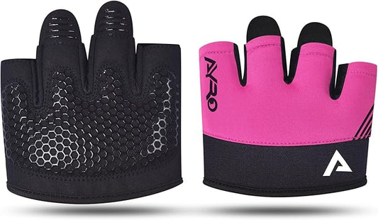 AYRO Workout Gloves for Men & Women, Minimal Short Partial Gym Gloves, Weight Lifting Gloves with Full Palm Protection, Extra Grip Pads & Hand Support for Training & Fitness