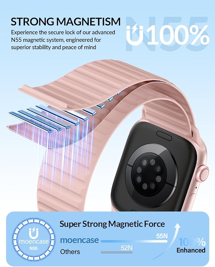 Patented Magnetic Silicone Sport Band for Apple Watch Bands for Women Men | Soft Silicone Solo Loop 40mm 38mm 41mm 44mm 45mm 42mm 49mm, Sport Strap for iWatch Series 11 10 9 8 7 6 5 4 3 2 1 SE Ultra