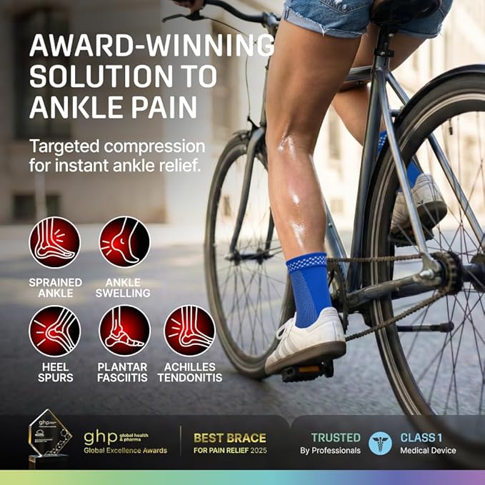 Modvel Foot & Ankle Brace Socks for Sprained Ankle Compression Sleeve - Foot Support for Women & Men - Tendonitis & Arthritis Ankle Brace Sports Running, Torn Ligaments & Women Stabilizing Ankle Wrap