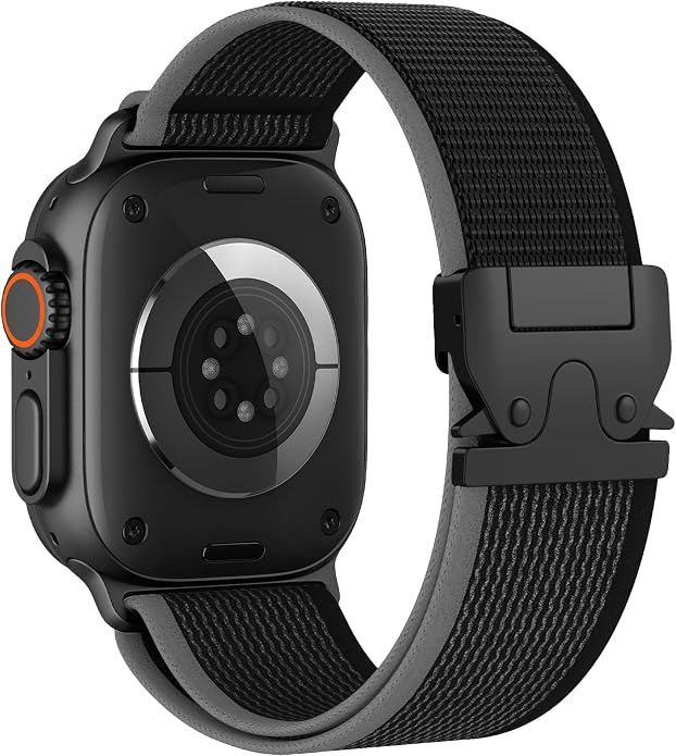 Elastic Sport Band for Apple Watch Ultra 3/2/1 Bands 49mm 46mm 45mm 44mm 42mm 41mm 40mm 38mm Men Women, Adjustable Parachute Buckle Nylon Fabric Wristband for iWatch Series 11 10 SE 9 8 7 6 5 4 3