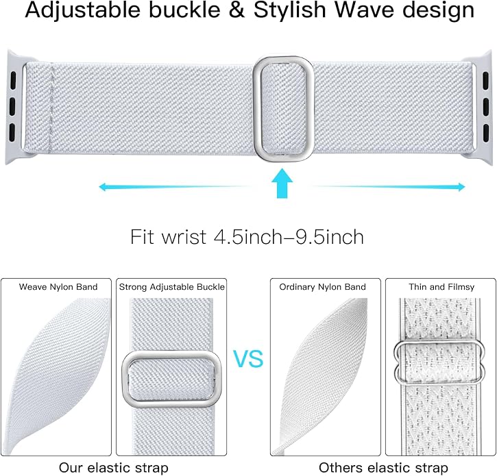 Lerobo Braided Band Compatible with Apple Watch Series 11 10 9 8 7 46mm 45mm 41mm Ultra SE 3 2 1 49mm Series 6 5 4 3 44mm 40mm 38mm 42mm Men iWatch Bands Women Stretchy Nylon Solo Loop Sport Strap